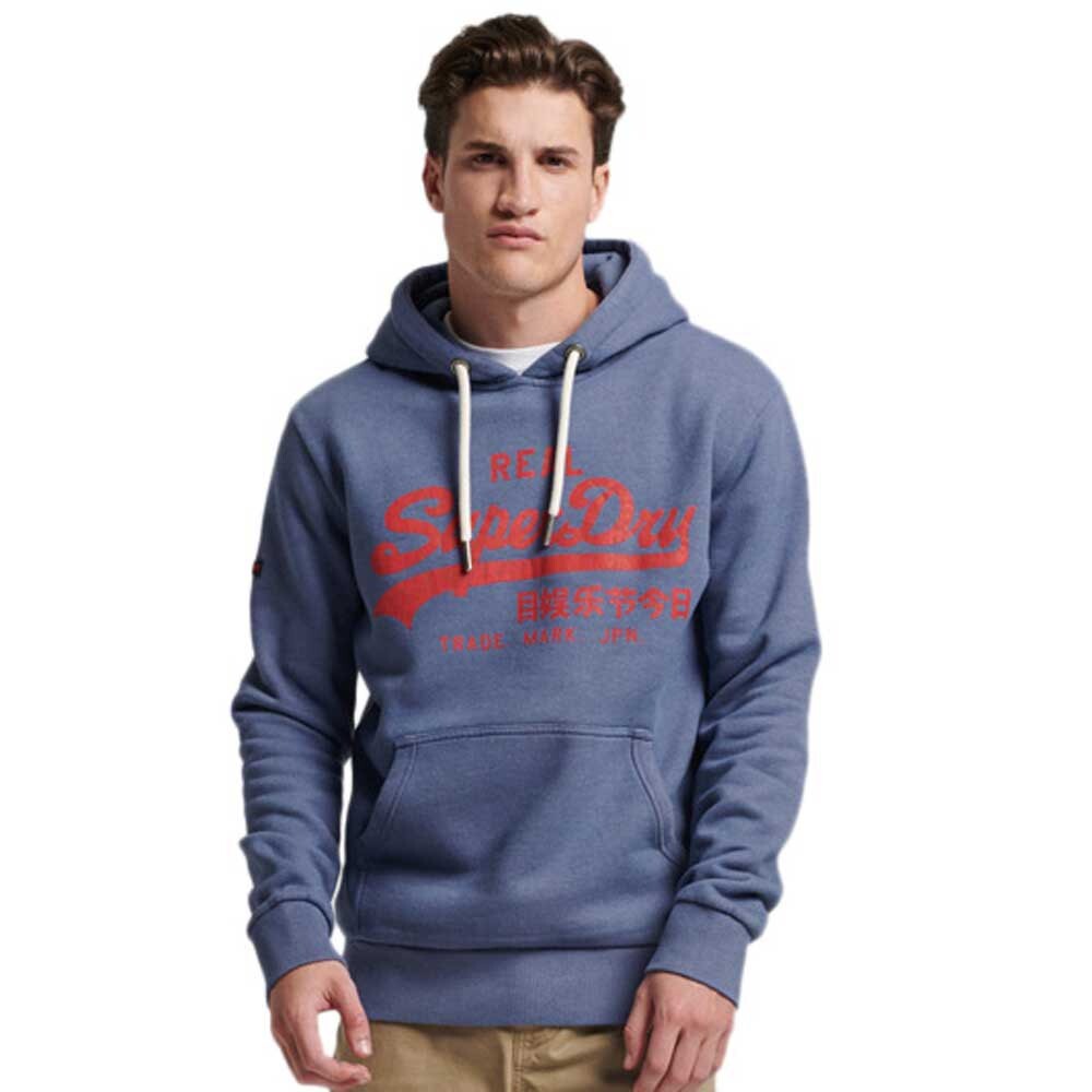 

Худи Superdry Vintage Logo Overdyed Marl, синий