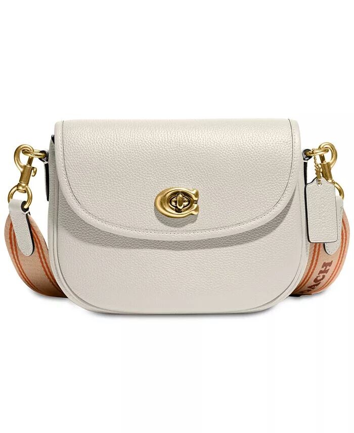 

Седельная сумка Willow со сменным кожаным и веб-ремешком Coach, белый