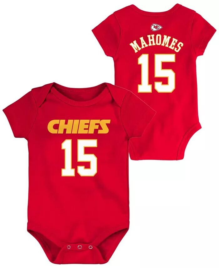 

Младенческое боди Патрика Махоумса Red Kansas City Chiefs Mainliner с именем и номером Outerstuff, красный