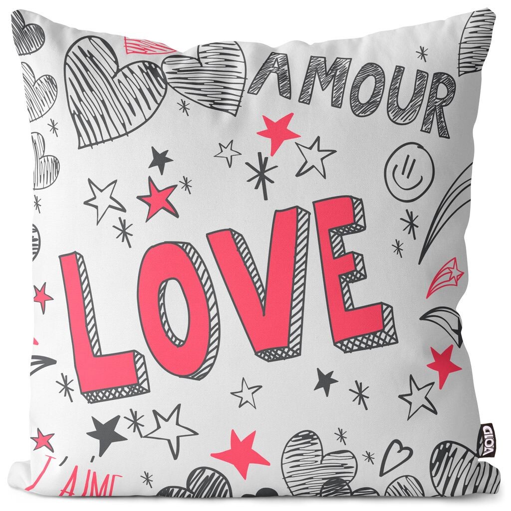 

Чехол на подушку VOID Love Love Font, полиэстер, водонепроницаемая подушка для улицы и дома. Размер: 60 x 60 см.