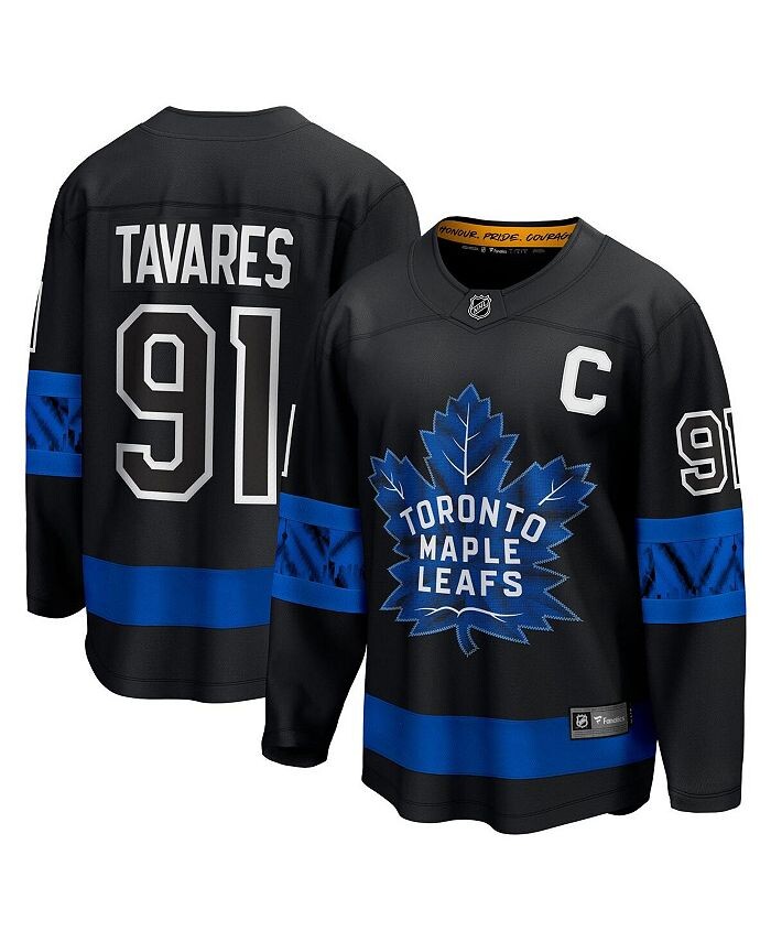 

Мужская черная двусторонняя футболка с логотипом John Tavares Toronto Maple Leafs Alternate Premier Breakaway Player Fanatics, черный