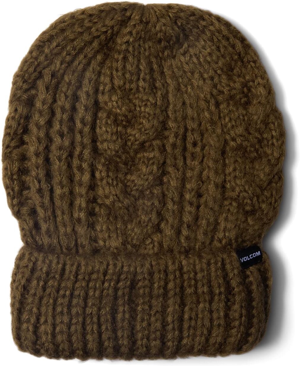 

Шапка ручной вязки с косами Volcom Snow, цвет Dark Teak