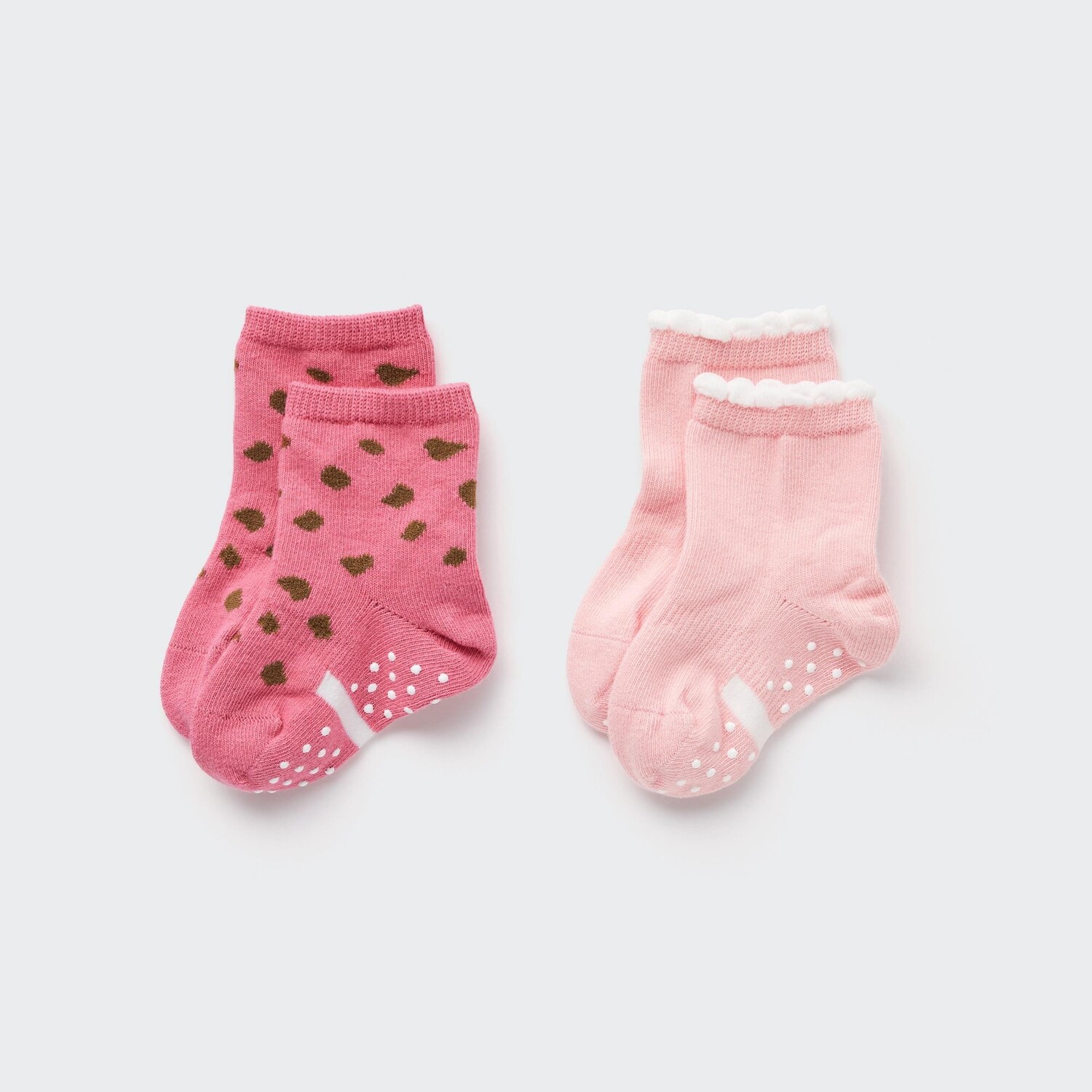 

Детские нескользящие носки (две пары) Uniqlo, розовый