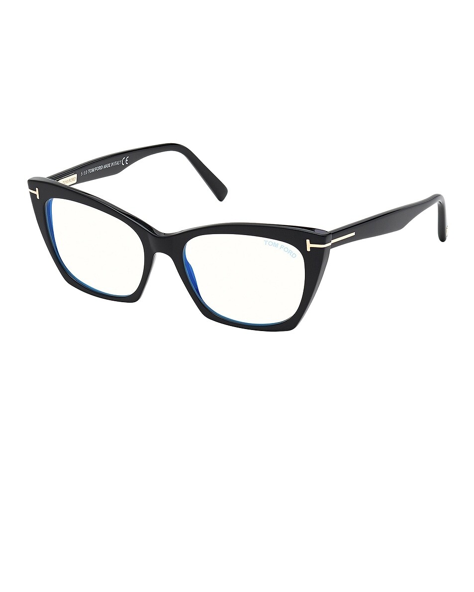 

Оптические очки «кошачий глаз» Tom Ford, цвет Shiny Black & Blue Block Lens