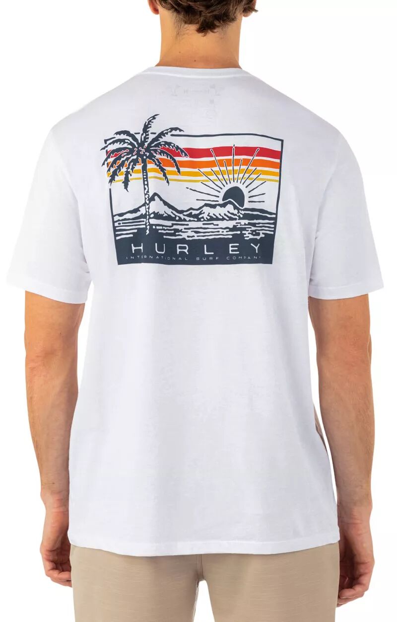Мужская футболка Hurley с короткими рукавами на каждый день, белый мужская футболка hurley whirlpool на каждый день белый