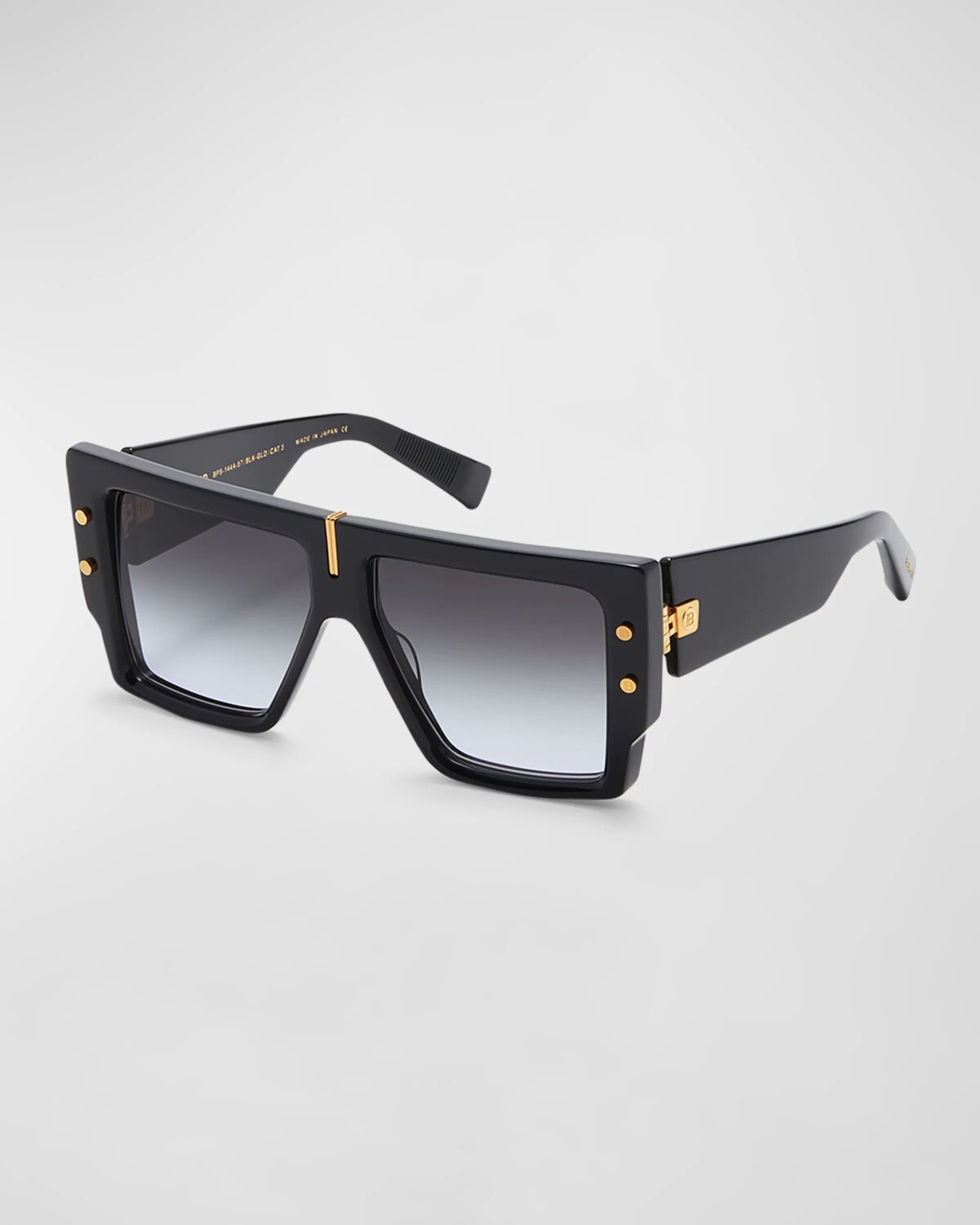

Квадратные солнцезащитные очки B-Grand из ацетата и титана Balmain, цвет Blk Gld