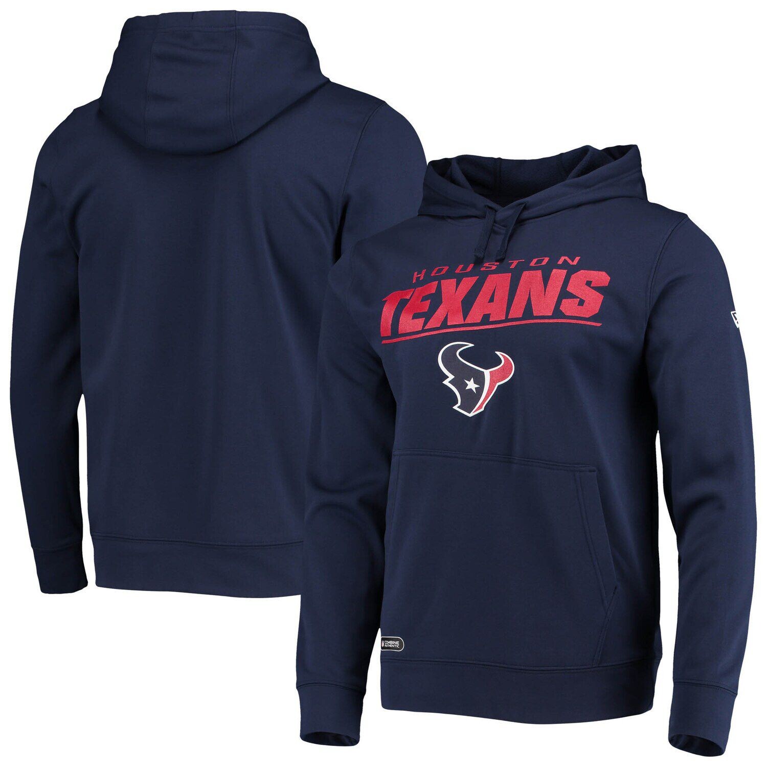 

Мужской темно-синий флисовый пуловер с капюшоном New Era Houston Texans Joint Authentic Stated