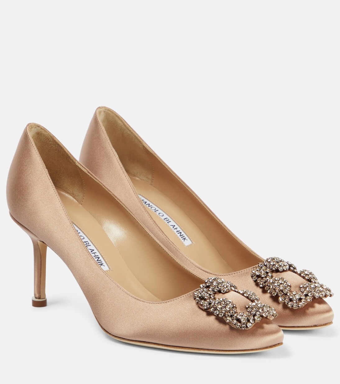 

Атласные туфли hangisi 70 с декором Manolo Blahnik, коричневый
