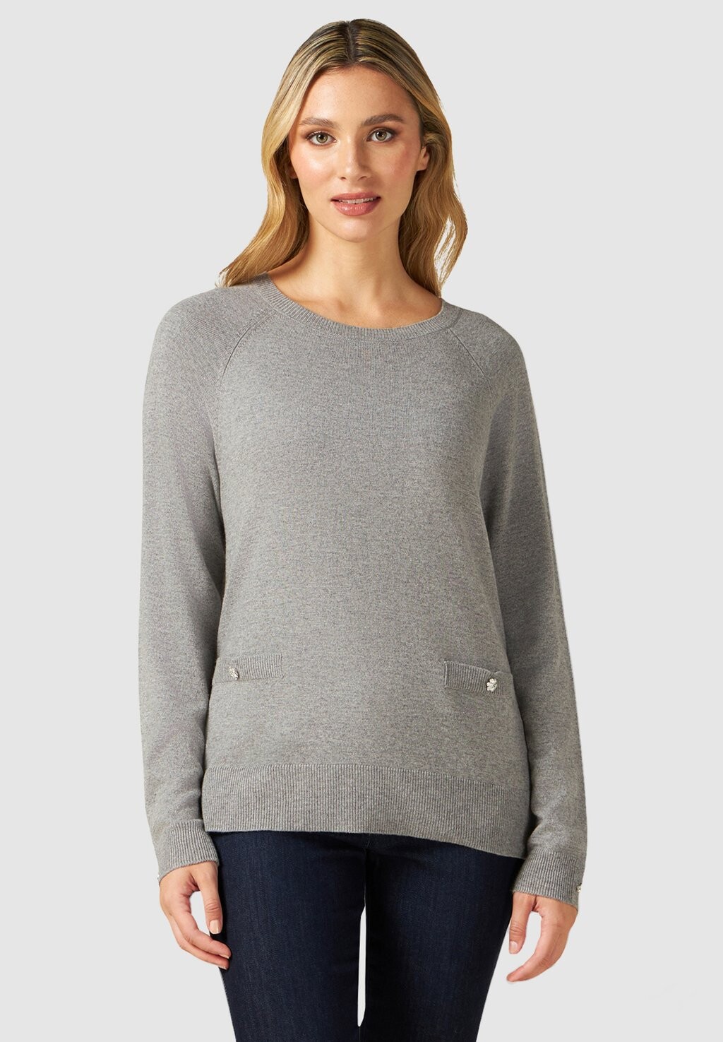 

Свитер Mixed Jewel Buttons Oltre, цвет grigio