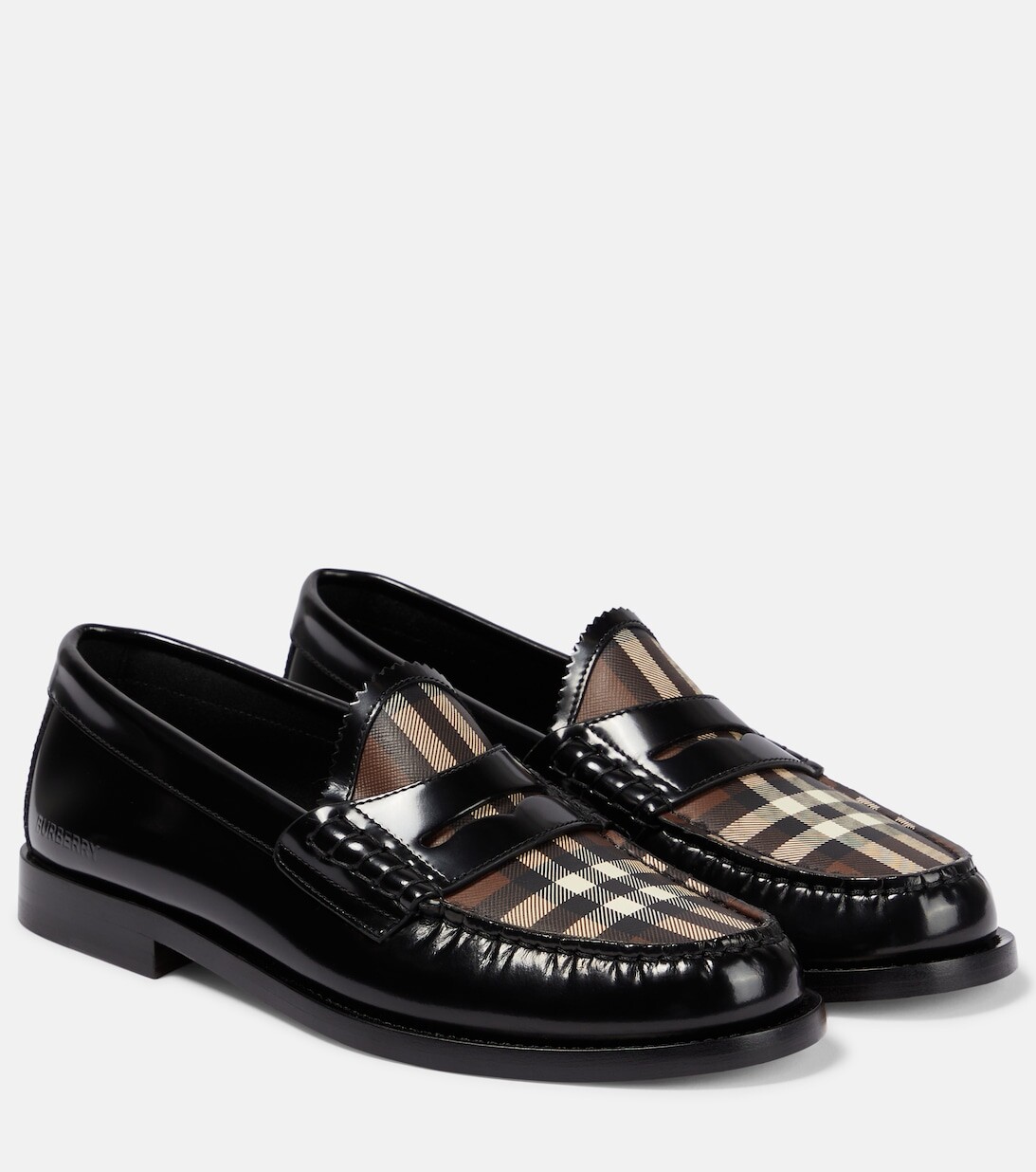 

Кожаные лоферы в клетку Vintage Check Burberry, черный