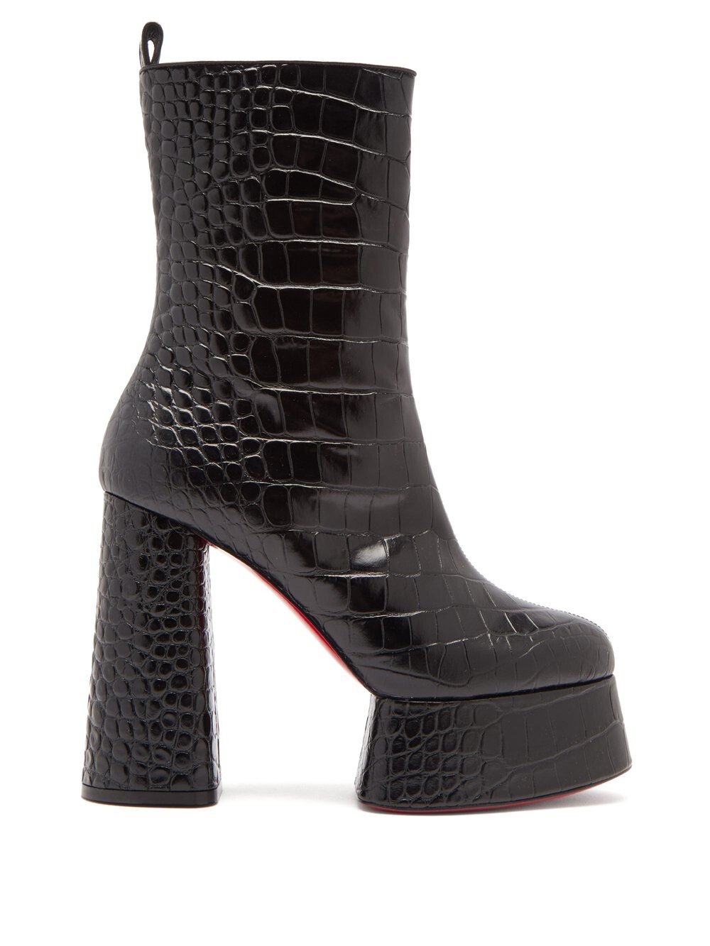 

Ботинки izamayeah 130 из кожи с тиснением под кожу крокодила Christian Louboutin, черный