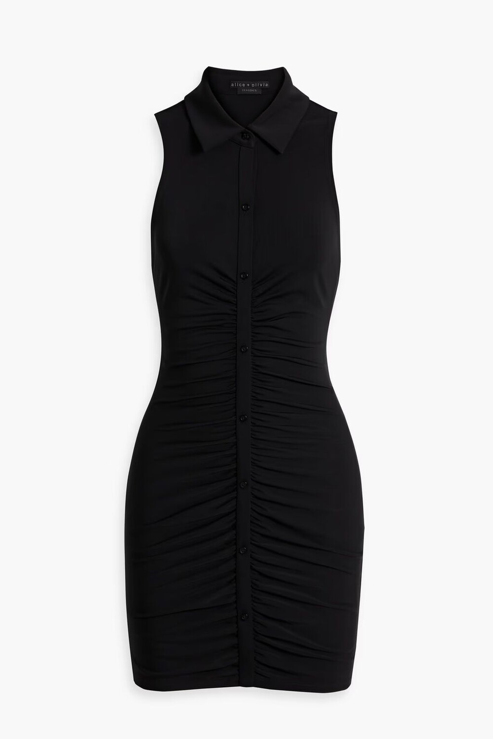 

Платье мини Marsha со сборками Alice + Olivia, черный