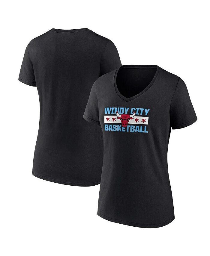 

Черная женская футболка с логотипом Chicago Bulls Hometown Collection Fanatics, черный