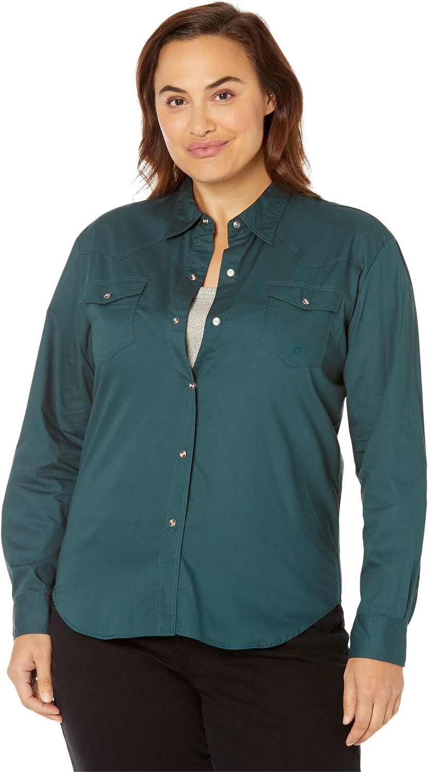 

Рубашка L/S Solid Basic Snap Front Roper, зеленый