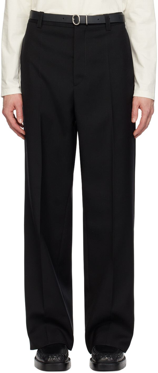 

Черные брюки со складками Jil Sander, цвет Black