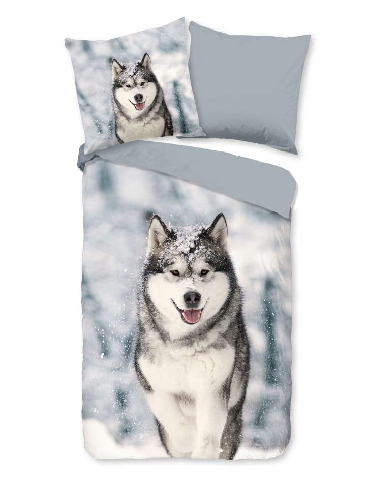 

Постельное белье Traumschloss Cmfort Flanell Husky Winter Schnee grau, серый