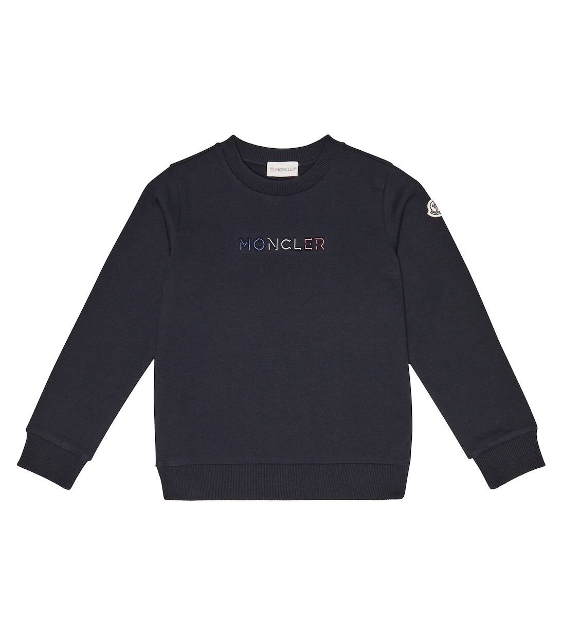 

Толстовка из хлопкового джерси с логотипом Moncler Enfant, синий