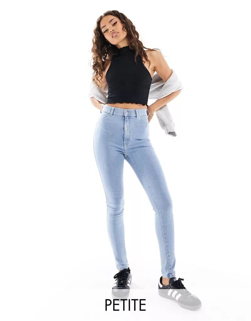 

Светлые однотонные джинсы суперскинни с высокой талией Dr Denim Solitaire