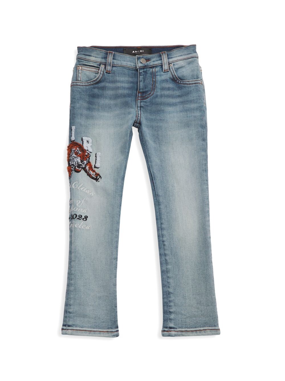 

Джинсы Little Kid's & Kid's с тигровой вышивкой Amiri, индиго