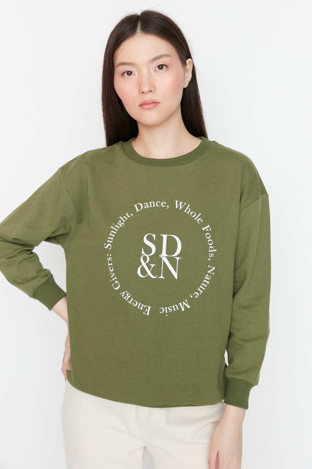 

Толстовка - Зеленый - Oversize Trendyol, зеленый