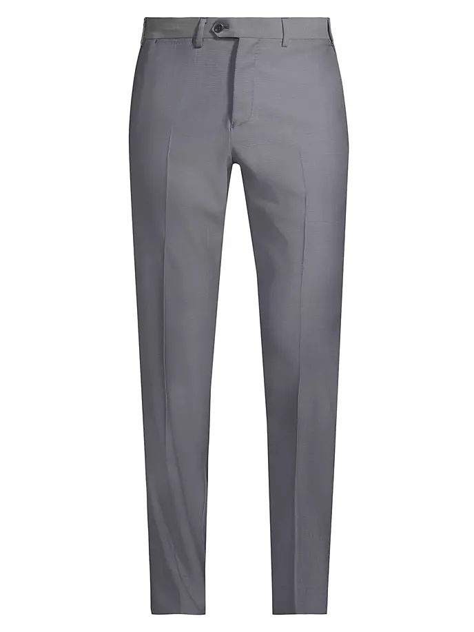 Шерстяные классические брюки со складками спереди Emporio Armani, синий брюки шерстяные классические 46 размер