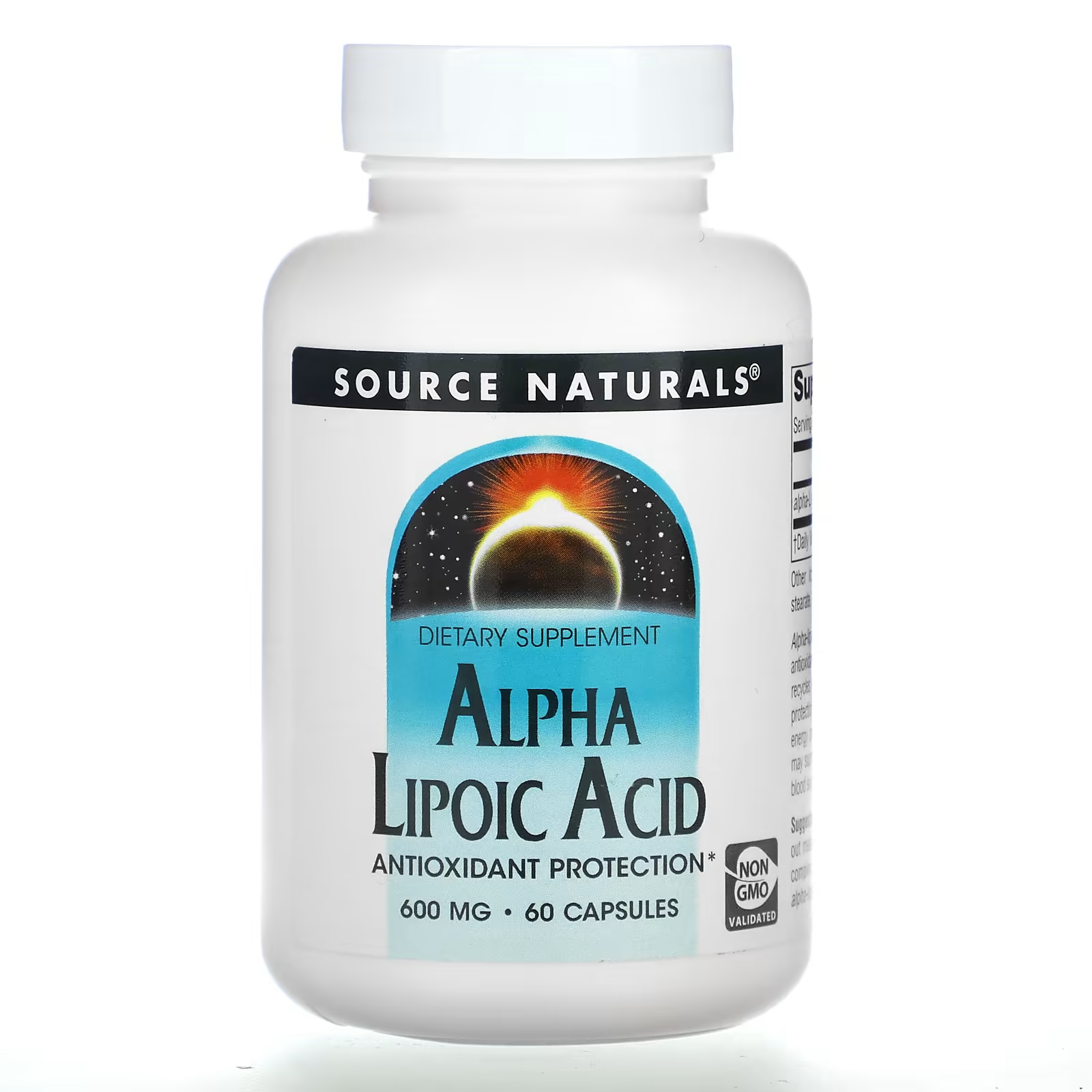 Альфа-липоевая кислота Source Naturals, 600 мг, 60 капсул source naturals альфа липоевая кислота 100 мг 120 таблеток