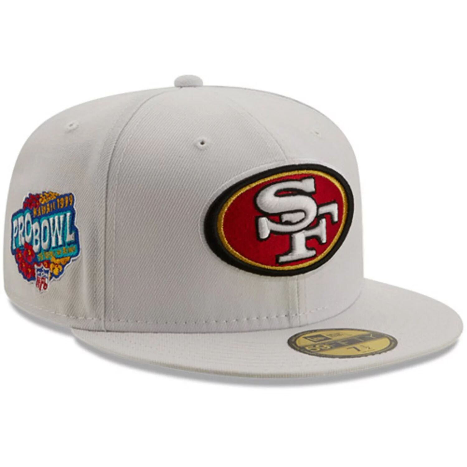 

Мужские белые кроссовки New Era San Francisco 49ers 1999 Pro Bowl Patch, красный козырек 59FIFY, облегающая шляпа