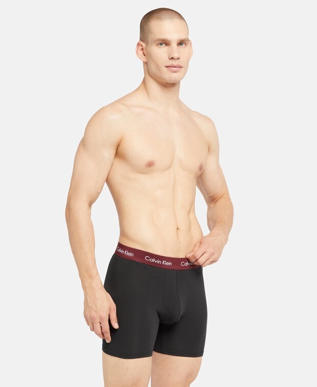 

Трусы-боксеры, 3 шт. Calvin Klein, темно-красный