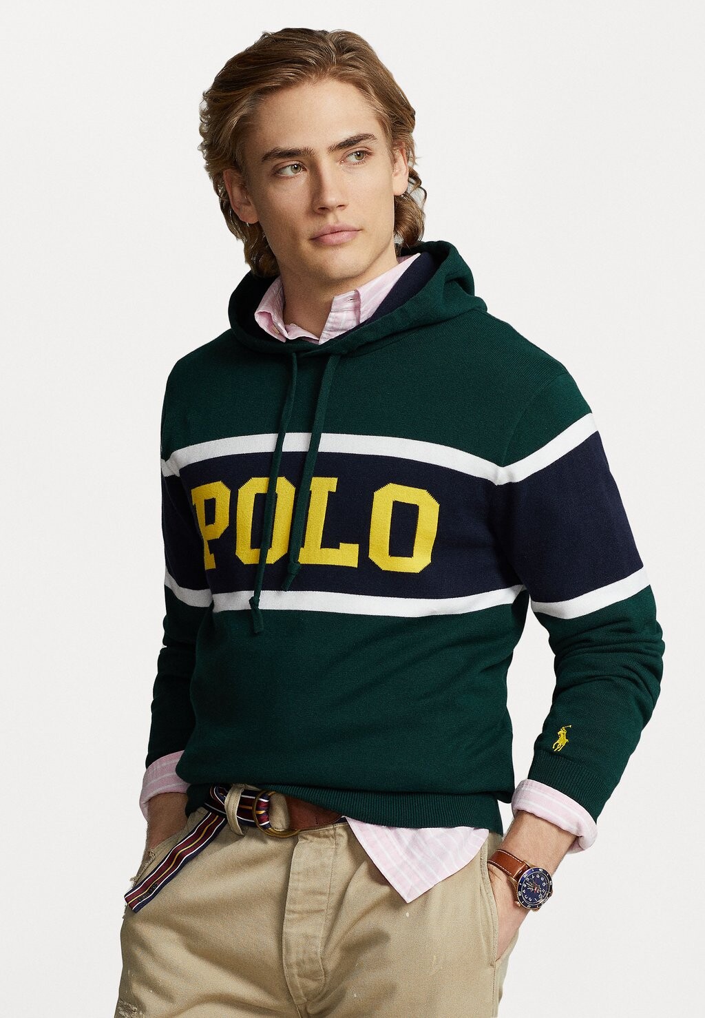 

Толстовка ДЛИННЫЙ РУКАВ Polo Ralph Lauren, зеленая комбинация охотничьего клуба