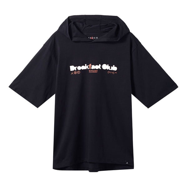 

Футболка Air Jordan Alphabet Numeric Printing hooded Pullover Short Sleeve Black, черный