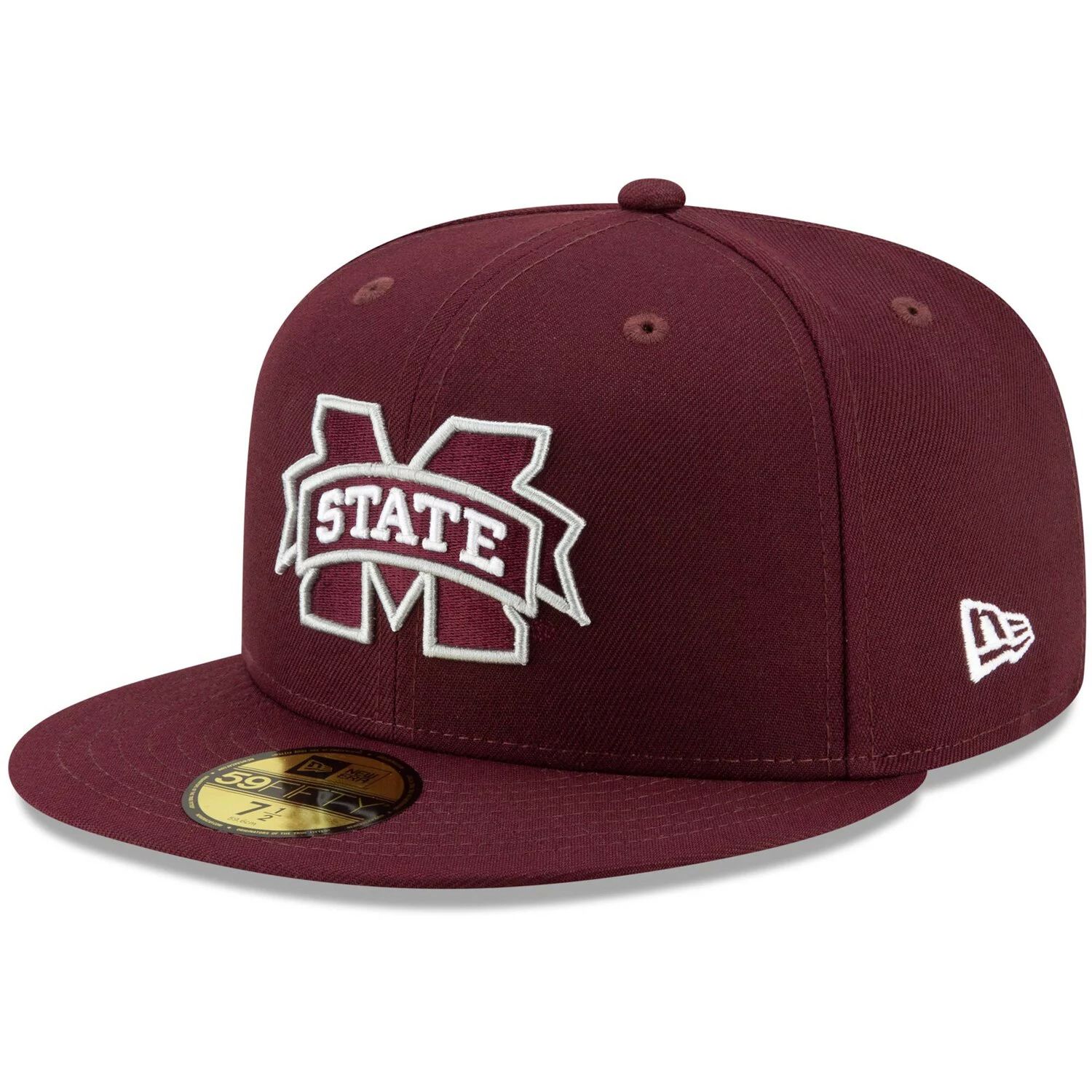 Мужская базовая шляпа с логотипом New Era Maroon Mississippi State Bulldogs 59FIFTY