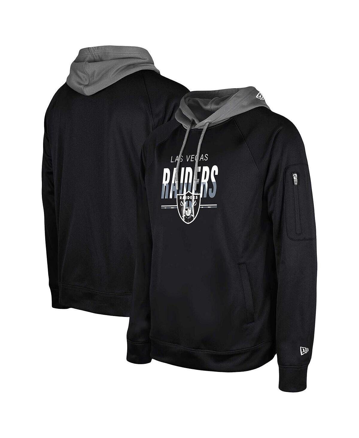

Мужская черная толстовка с капюшоном и пуловером реглан Las Vegas Raiders 2023 NFL Training Camp New Era, Черный