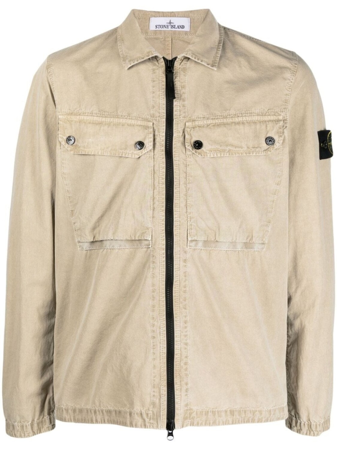 

Куртка-рубашка с нашивкой Compass Stone Island, бежевый