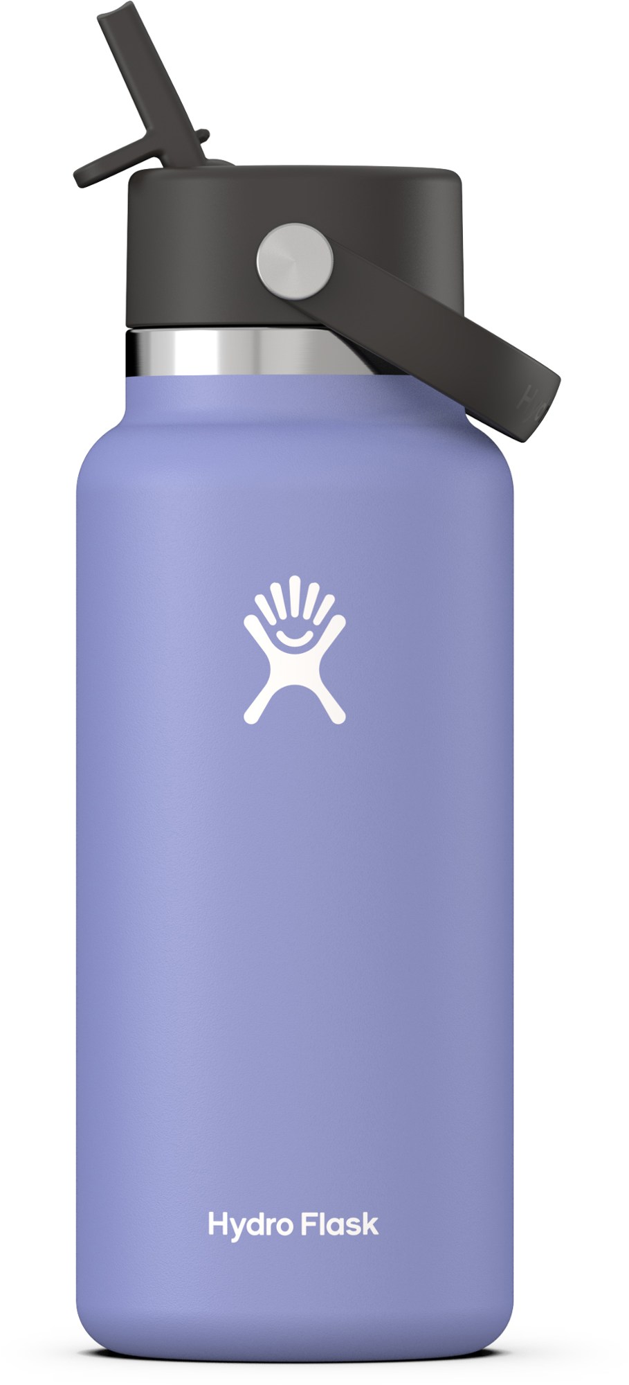 Вакуумная бутылка для воды с широким горлышком и гибкой соломенной крышкой — 32 эт. унция Hydro Flask, фиолетовый цена и фото