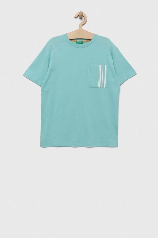 

Хлопковая футболка для детей United Colors of Benetton, бирюзовый