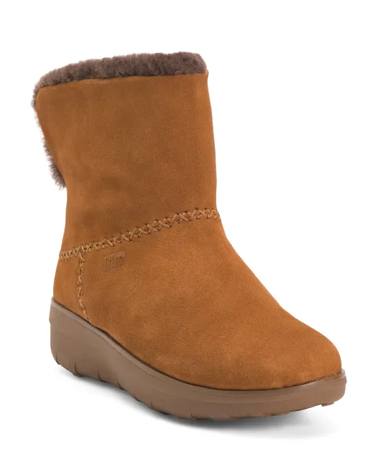 

Замшевые ботильоны на подкладке из овчины Муклук Fitflop, цвет Chestnut