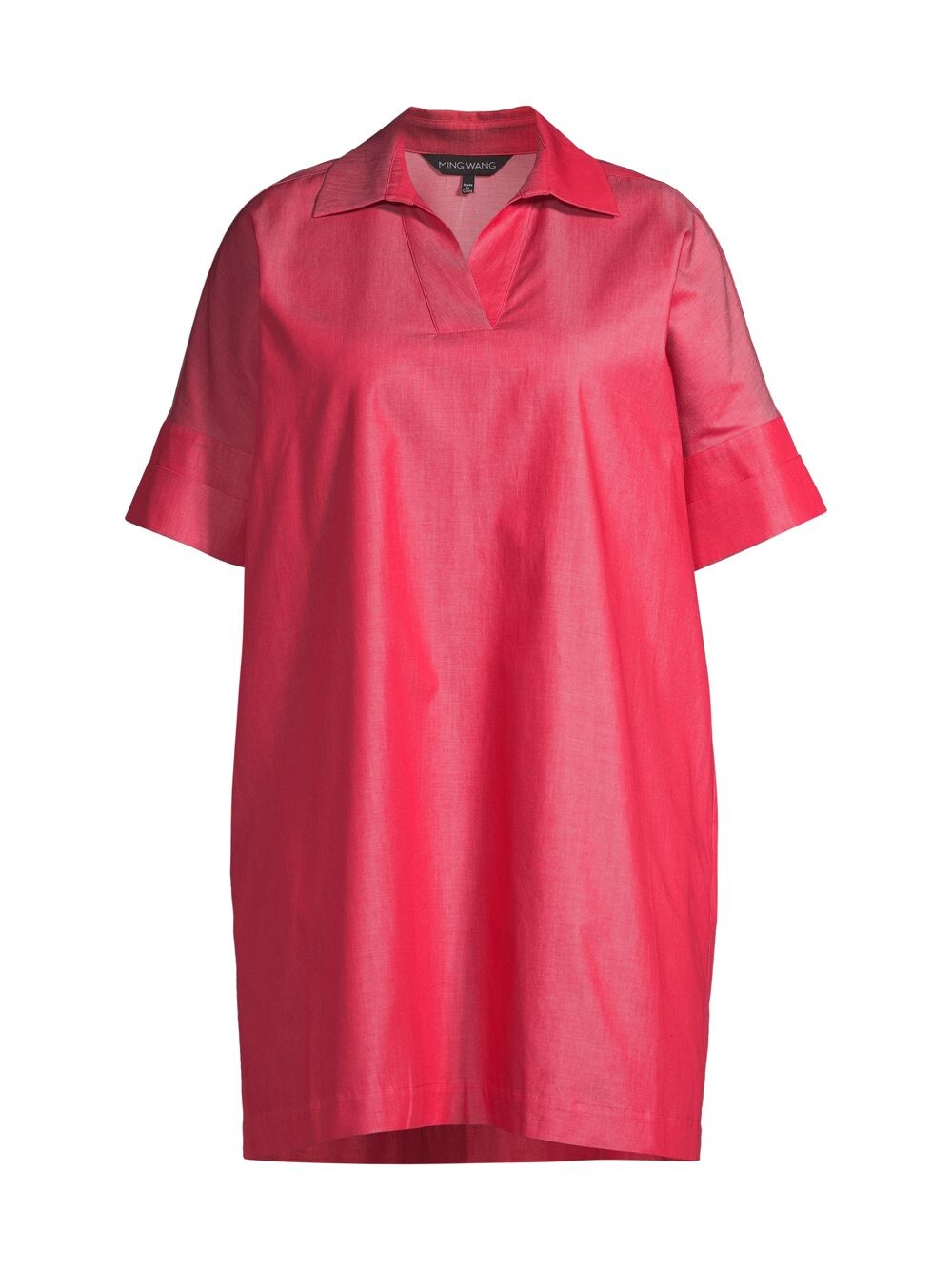 

Хлопковое платье А-силуэта Ming Wang, Plus Size, красный