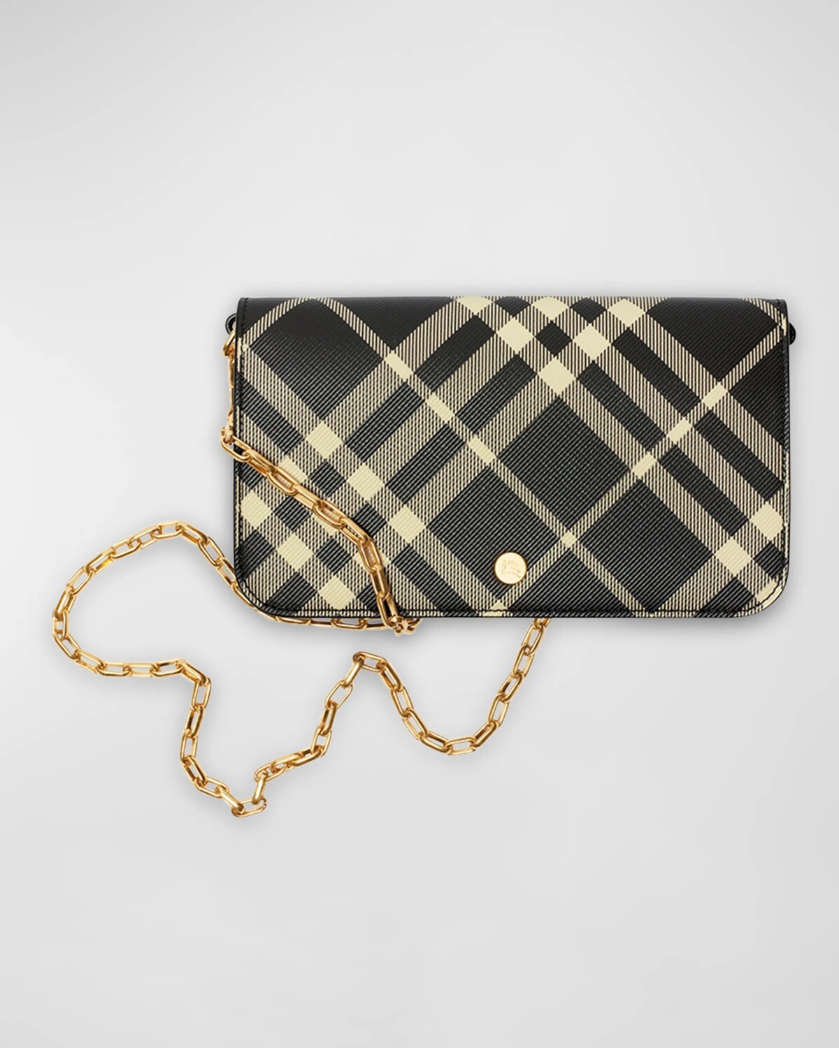 

Кошелек из парусины в клетку на цепочке Burberry, цвет Blackcalico
