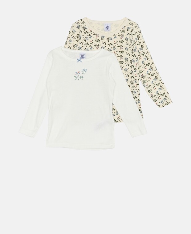 

Рубашка с длинными рукавами органик, 2 шт. Petit Bateau, белый
