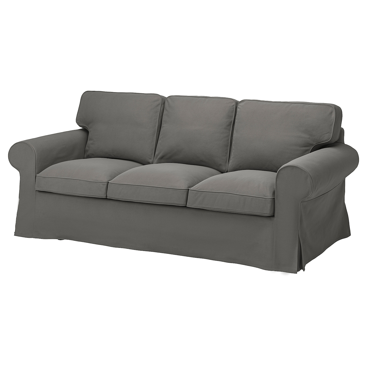 ЭКТОРП 3-местный диван, Хакебо темно-серый EKTORP IKEA чехол на 2 местный угловой диван ikea ektorp светло серый