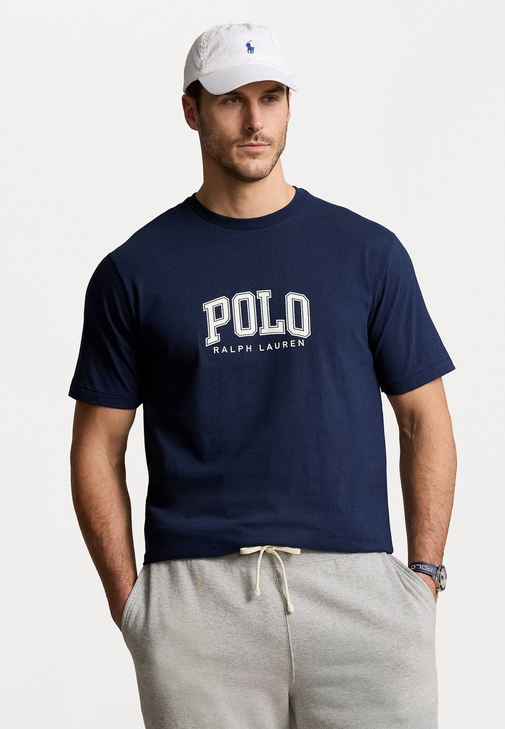 Футболка с принтом Polo Ralph Lauren Big & Tall, темно-синий детская футболка поло 134 176 см polo ralph lauren темно синий