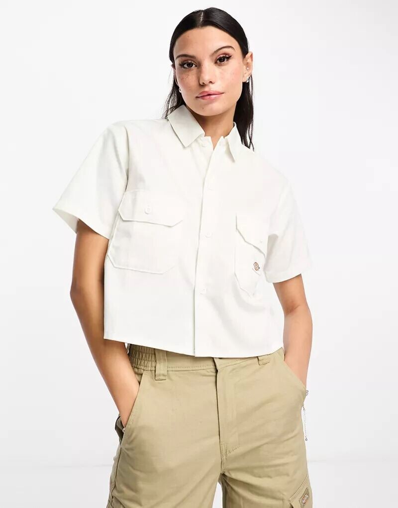 

Белая рабочая рубашка с короткими рукавами Dickies