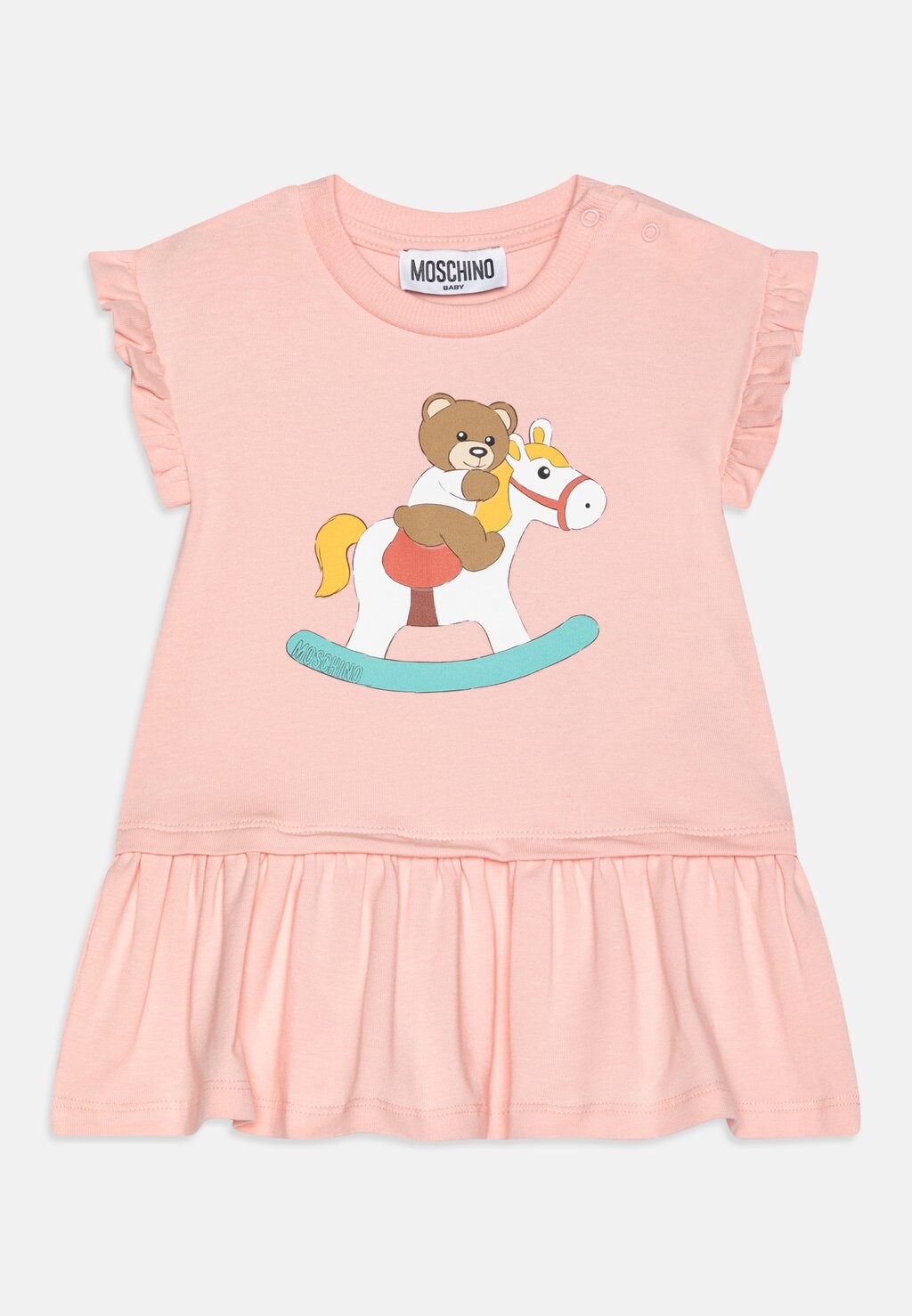 цена Платье из джерси BABY DRESS MOSCHINO, цвет sugar rose