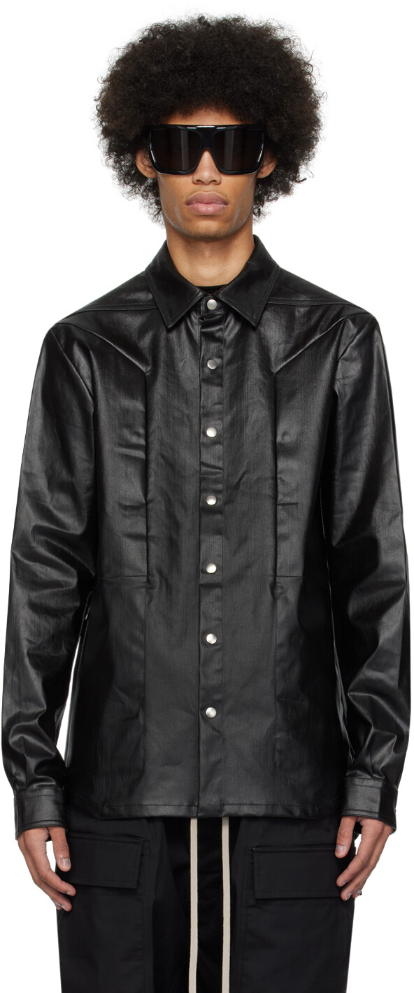 

Черная рубашка с туманным карманом Rick Owens, цвет Black