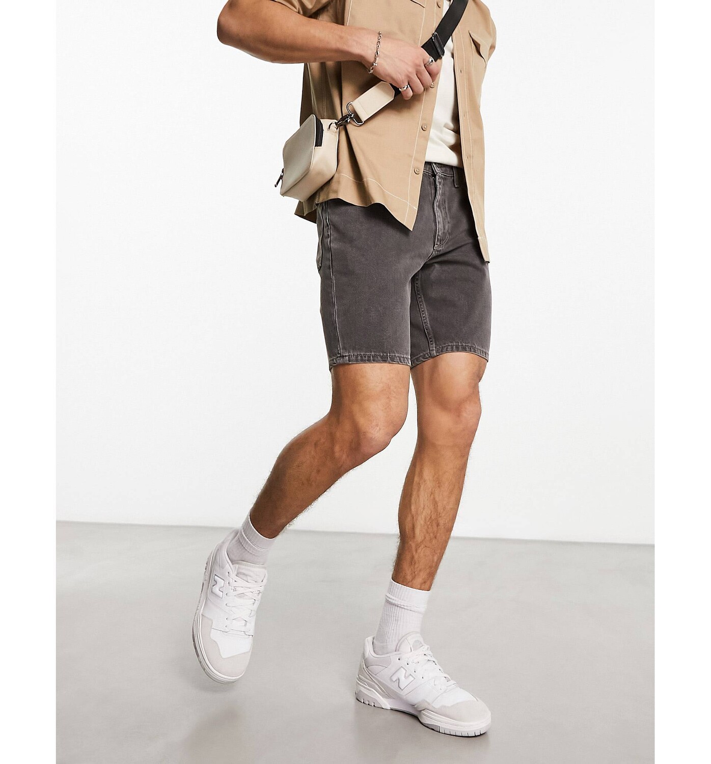 

Серые джинсовые шорты облегающего кроя ASOS DESIGN