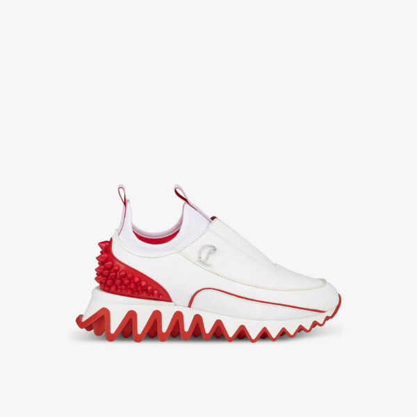 

Низкие кожаные кроссовки Sharkyloub с шипами Christian Louboutin, белый