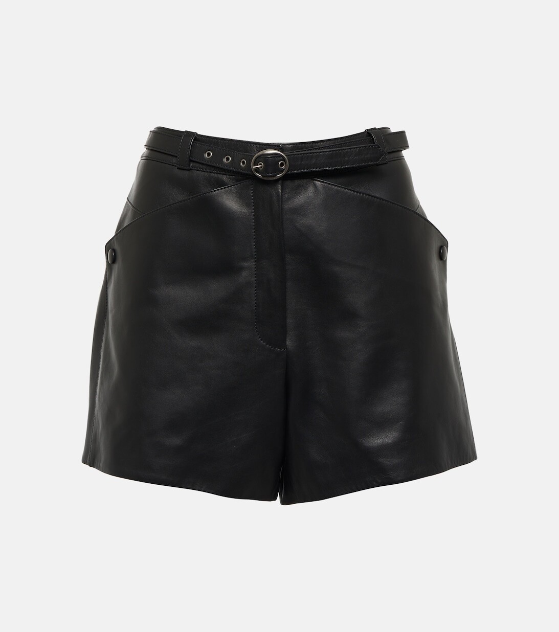 

Кожаные шорты SAINT LAURENT, черный