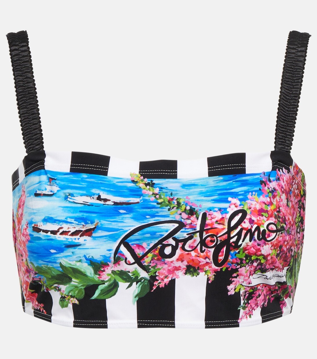 

Топ с бюстгальтером из джерси с принтом Portofino DOLCE&GABBANA, разноцветный