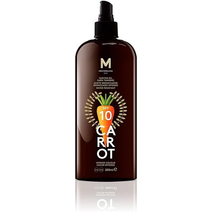 цена Морковное масло для загара темного загара Spf10 200мл, Mediterraneo Sun