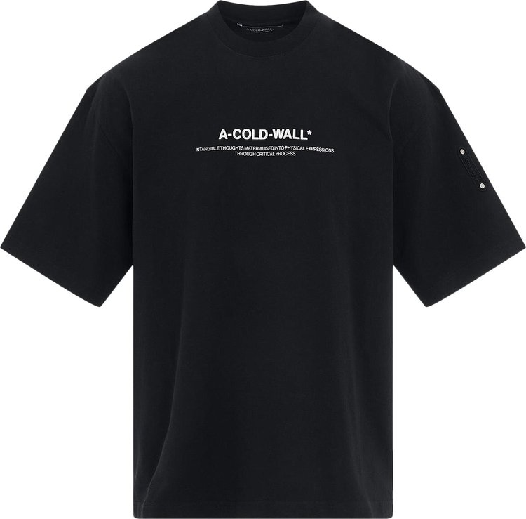 Футболка A-Cold-Wall* Con Pro 'Black', черный футболка a cold wall свободный силуэт круглый вырез принт абстрактный размер s черный